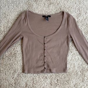 F21 taupe crop top xs
